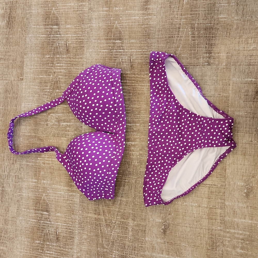🆕️ Lands End purple polka dot bikini